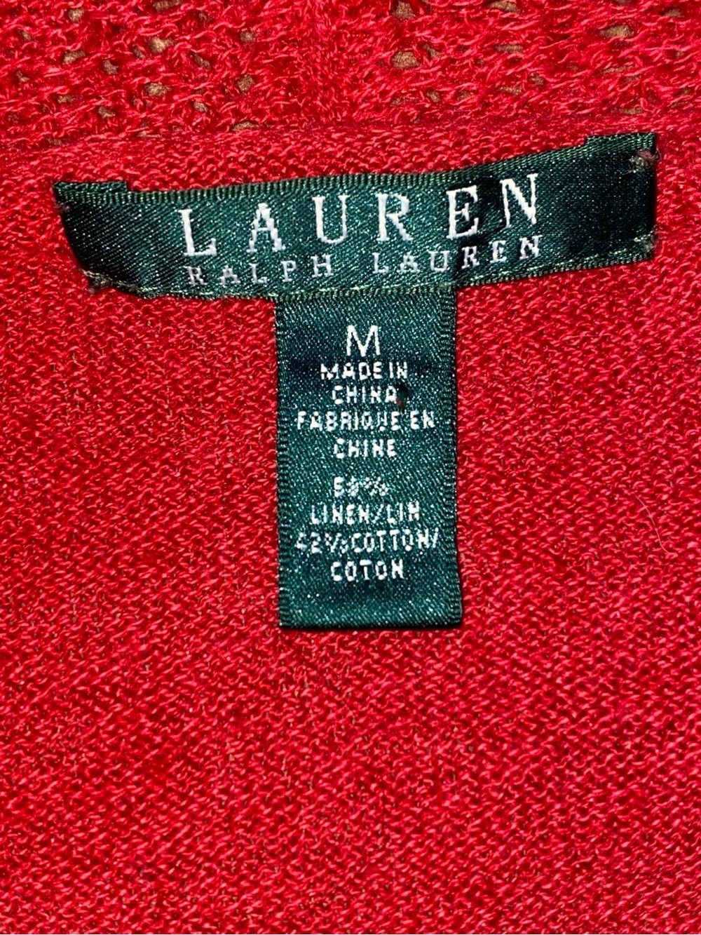 Lauren Ralph Lauren Womens Open Front Waterfall Drape Linen Cotton Knit - Picture 9 of 11